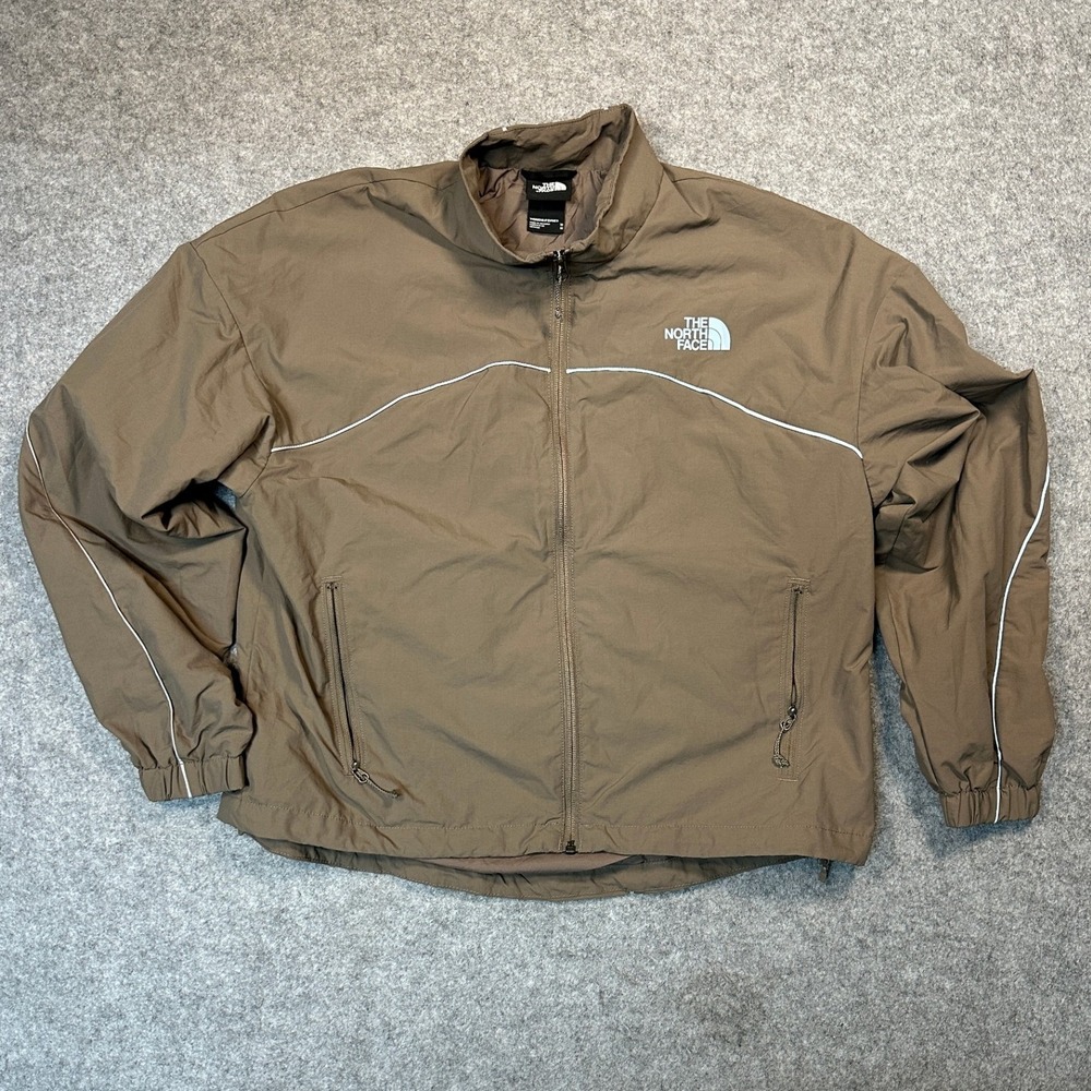 The North Face Windbreaker Jacket Medium Brown Reflective Trim Lightweight